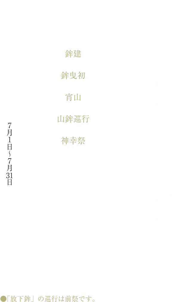 祗園祭の主な日程