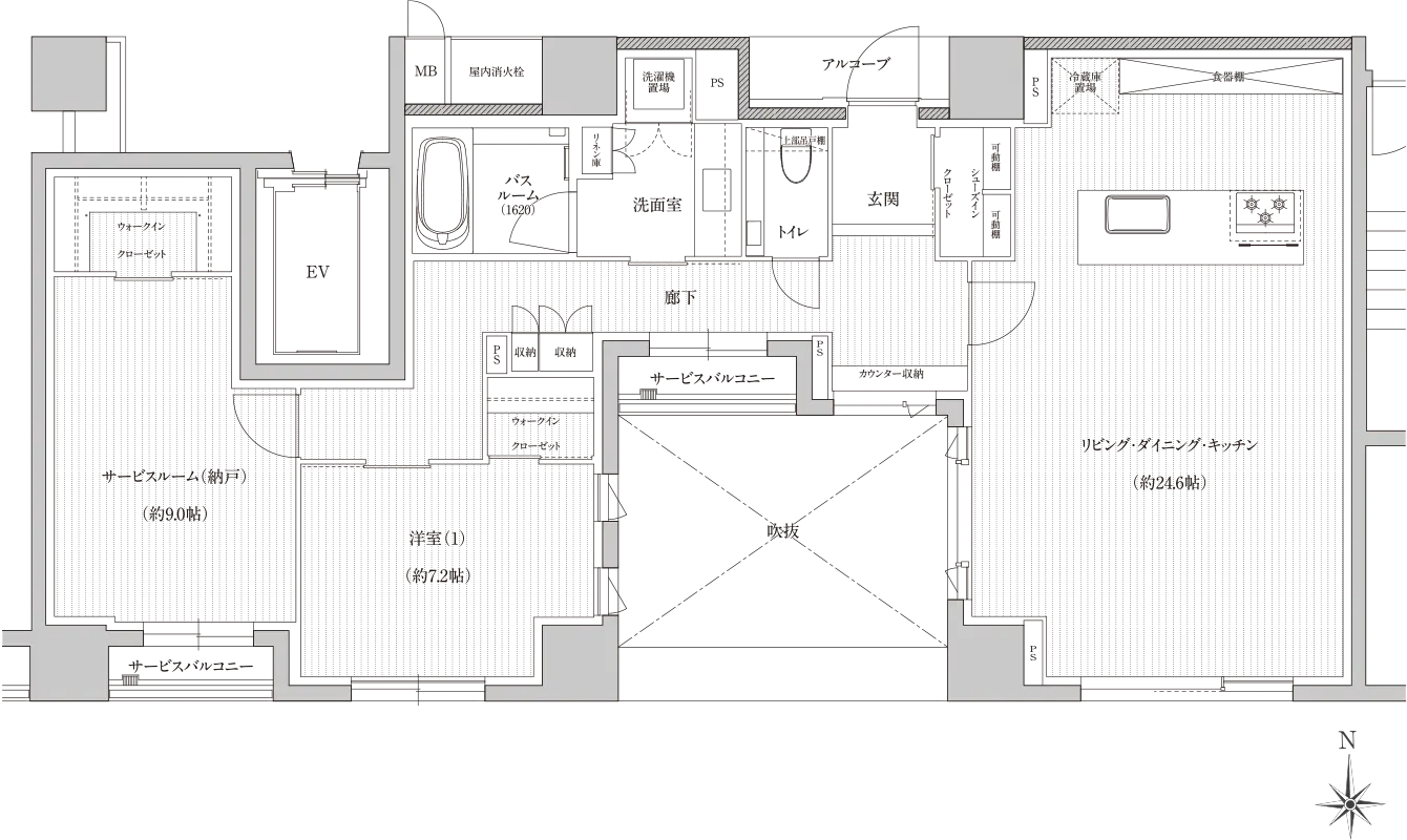 Bタイプの間取り図