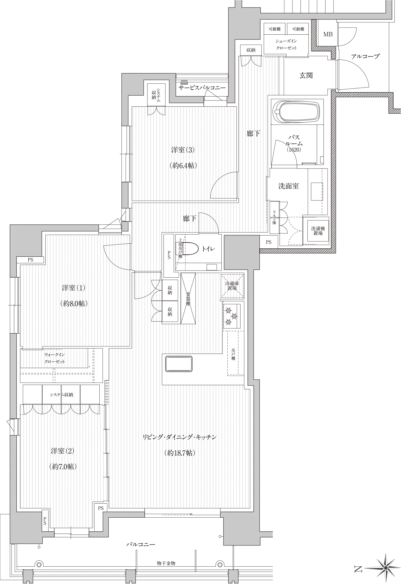 Eタイプの間取り図